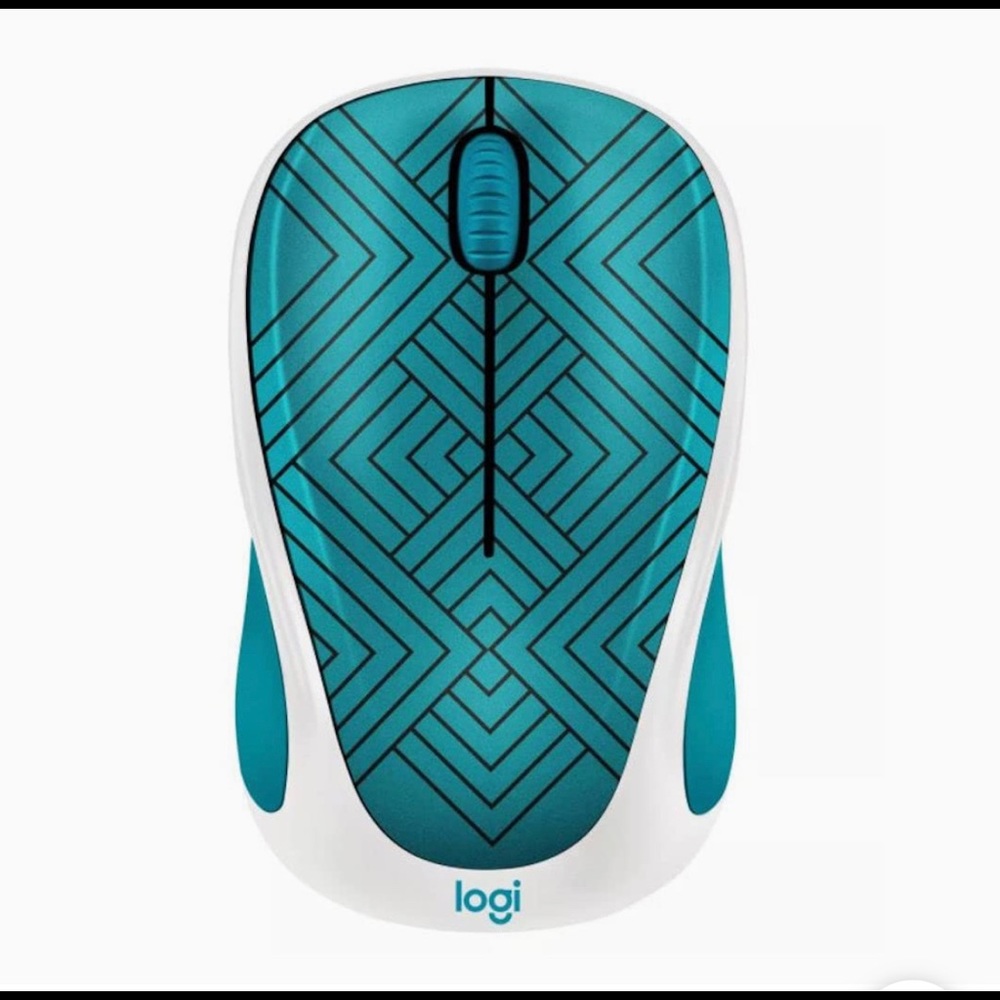 Logitech M317c (Collection) Wireless Optical Mouse - NWT - Color:  Teal Maze